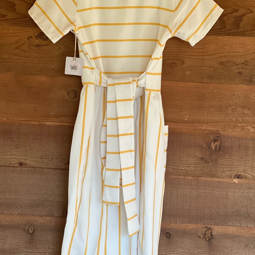 Wood Mouse and Thistle White and Yellow Dress